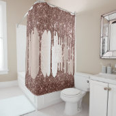 Glitzer Tropfen  Schokolade Rose schmieren Duschvorhang (Beispiel)