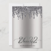 Glitzer Tropfen Silver Abschluss Einladung (Rückseite)