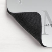 Glitzer Tropfen Silver Gray Sparkle Monogram Elega Mousepad (Ecke)
