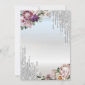 Glitzer-Tropfen, Tropische Blume Silberhochzeit Einladung (Rückseite)