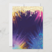 Glitzer Tropfen Wasserfarbenpflash Quinceñera Einladung (Rückseite)