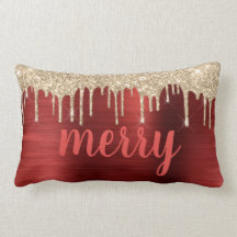 Glitzer Tropfen Weihnachten Rote Metallische Typog