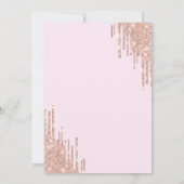 Glitzer Tropfen Weinglas Pink Bachelorette Einladung (Rückseite)