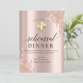 Glitzer Tropfen Wine Glass Blume Probe Abendessen Einladung (Stehend Vorderseite)