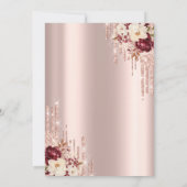 Glitzer Tropfen Wine Glass Rose Probe Abendessen Einladung (Rückseite)