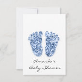 Glitzer Tropfens Blue Baby Girl Boy Duschvorhang Einladung (Rückseite)