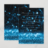 Glitzer Tropfens Blue Navy Bridal Sweet 16. Einladung (Vorne/Hinten)