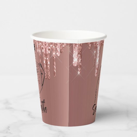 Glitzer Tropfens Bridal | JUNGGESELINNEN-ABSCHIED Pappbecher (Rechts)