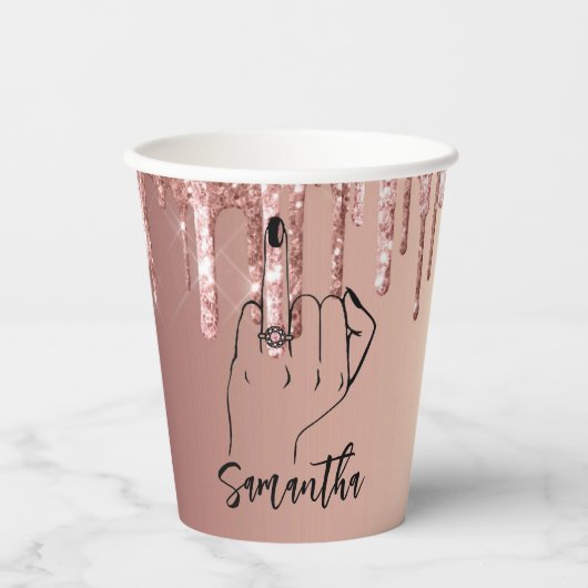 Glitzer Tropfens Bridal | JUNGGESELINNEN-ABSCHIED Pappbecher (Vorderseite)