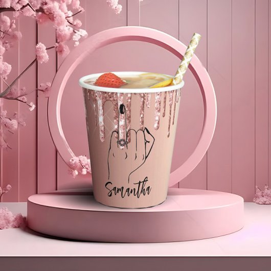 Glitzer Tropfens Bridal | JUNGGESELINNEN-ABSCHIED Pappbecher