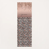 Glitzer Tropfens Leopard Rose Gold Girly Yogamatte (Vorderseite)