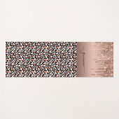 Glitzer Tropfens Leopard Rose Gold Girly Yogamatte (Vorderseite (Horizontal))