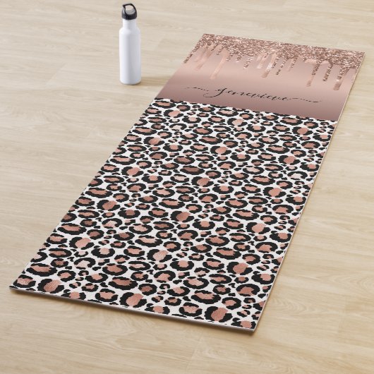 Glitzer Tropfens Leopard Rose Gold Girly Yogamatte (Beispiel)
