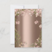 Glitzer Tropfens Rose Bridal Wedding Florals Wreat Einladung (Rückseite)