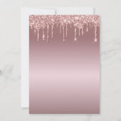 Glitzer Tropfens Rose Gold Geburtstag Einladung (Rückseite)