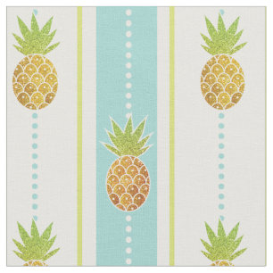 Glitzer Tropische Ananas mit Streifen und Dotter Stoff