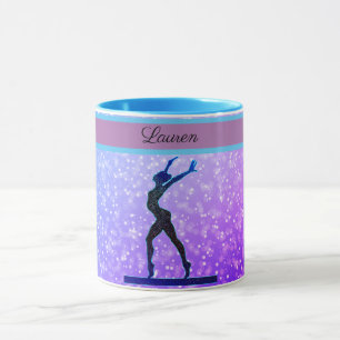 Glitzer-Turn-Turnbalken Blau und Lila Tasse