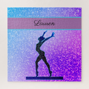 Glitzer-Turnbalken Blau und Lila Puzzle