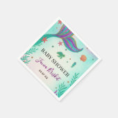 Glitzer Turquoise Mermaid Babydusche Serviette (Ecke)