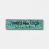 Glitzer-Türsignatur für aquamarine Imitate Türschild (Vorderseite )