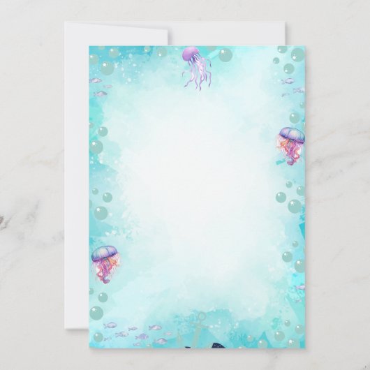 Glitzer Turtle Sea Summer Birthday Party Einladung (Rückseite)