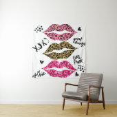 Glitzer-Typografie mit Lippenmuster Wandteppich (Beispiel)