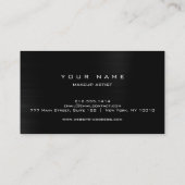 Glitzer Typograph Makeup Lashes Schwarze Imitate Visitenkarte (Rückseite)