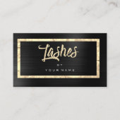 Glitzer Typograph Makeup Lashes Schwarze Imitate Visitenkarte (Vorderseite)