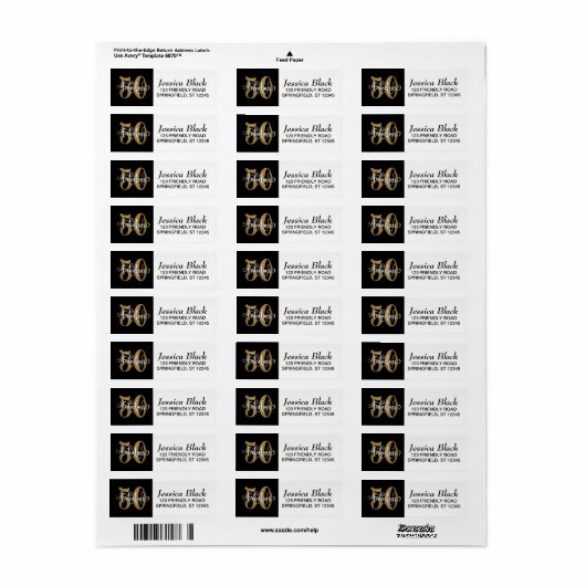 Glitzer u. Script 50 u. fabelhaft auf Schwarzem, (Vorne)