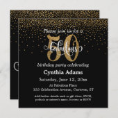 Glitzer u. Script 50 u. fabelhaft auf Schwarzem, Einladung (Vorne/Hinten)