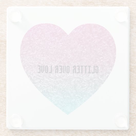 Glitzer über Liebe Untersetzer (Rückseite)