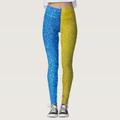 Glitzer Ukrainische Flagge der Ukraine Mode Stilvo Leggings (Vorderseite)
