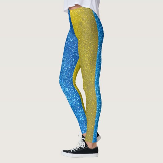 Glitzer Ukrainische Flagge der Ukraine Mode Stilvo Leggings (Links)