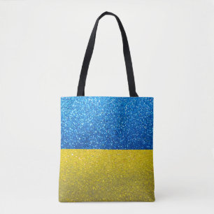 Glitzer Ukrainische Flagge der Ukraine Mode Stilvo Tasche