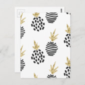 Glitzer und abstrakte Ananas. Postkarte (Vorne/Hinten)