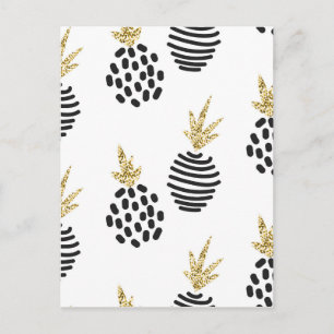 Glitzer und abstrakte Ananas. Postkarte