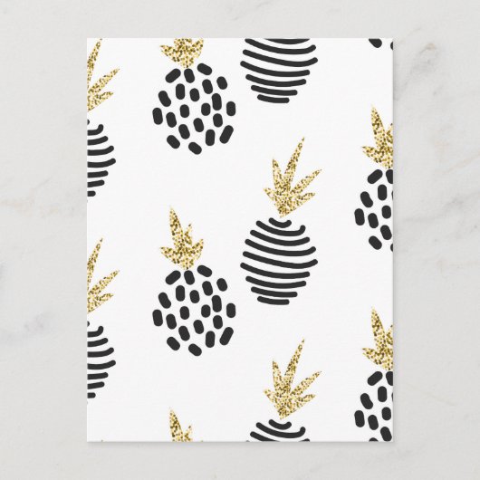 Glitzer und abstrakte Ananas. Postkarte (Vorderseite)