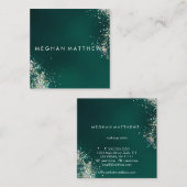 Glitzer und Aquamariner Stylist Beauty Quadratische Visitenkarte (Vorne/Hinten)