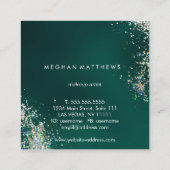 Glitzer und Aquamariner Stylist Beauty Quadratische Visitenkarte (Rückseite)