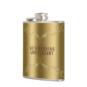 Glitzer- und Blumenrahmen über Gold Flachmann (Links)