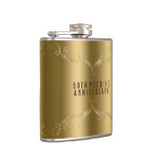 Glitzer- und Blumenrahmen über Gold Flachmann (Rechts)