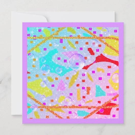GLITZER- UND BUBBLES-DESIGNPASTELS ART SAVE THE DATE (Vorderseite)