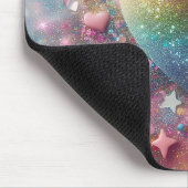 Glitzer und Confetti Sterne und Herzen Mousepad (Ecke)