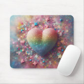 Glitzer und Confetti Sterne und Herzen Mousepad (Mit Mouse)