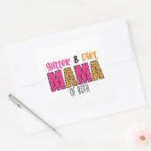 Glitzer und Dirt Mama von beiden Quadratischer Aufkleber (Umschlag)