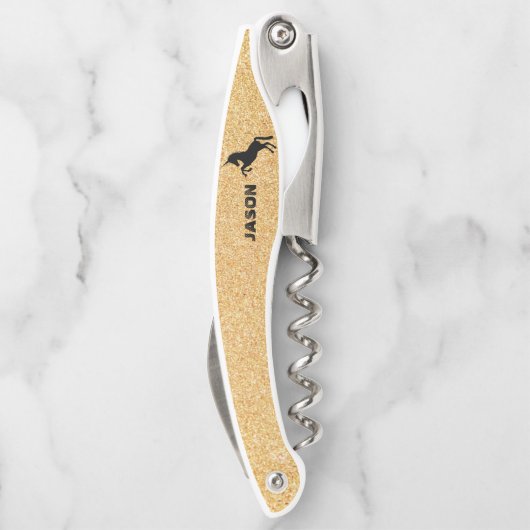 Glitzer und Einhorn Kellnermesser (Rückseite)