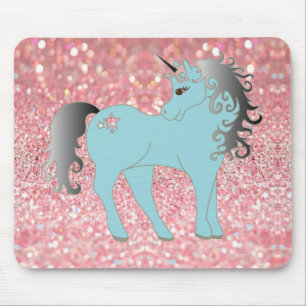 Glitzer und Einhorn Mousepad