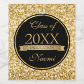 Glitzer und Flachband - Abschlüsse Weinetikett (Einzelnes Label)