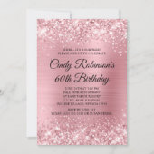 Glitzer und Foil 60. Geburtstag Einladung (Vorderseite)