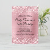 Glitzer und Foil 60. Geburtstag Einladung (Stehend Vorderseite)